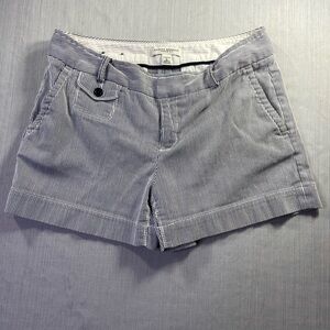Banana Republic Women's Size 6 Martin Fit Navy & White Striped Shorts